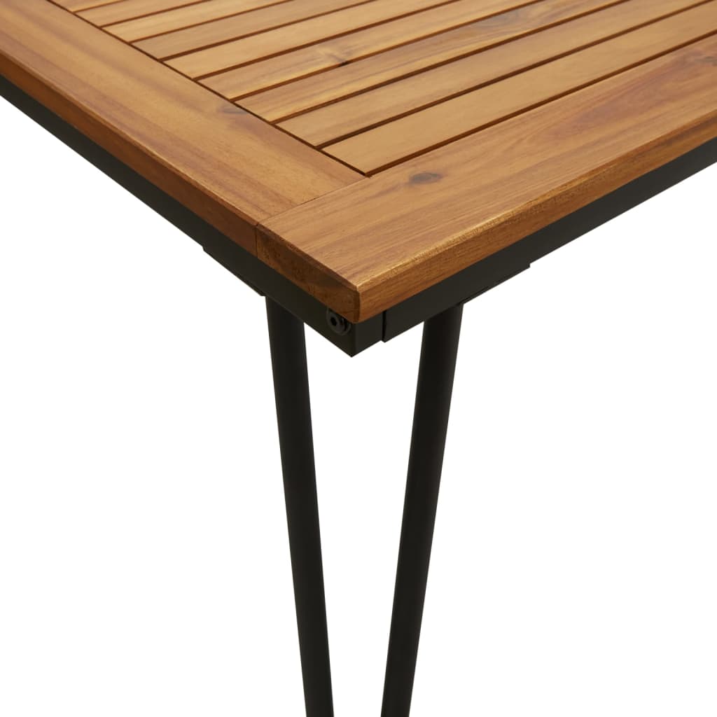 Set Pranzo da Giardino 5 pz Legno Massello di Acacia e Metallo | homemem39