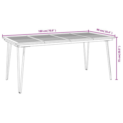 Set Pranzo da Giardino 7 pz Legno Massello di Acacia e Metallo | homemem39