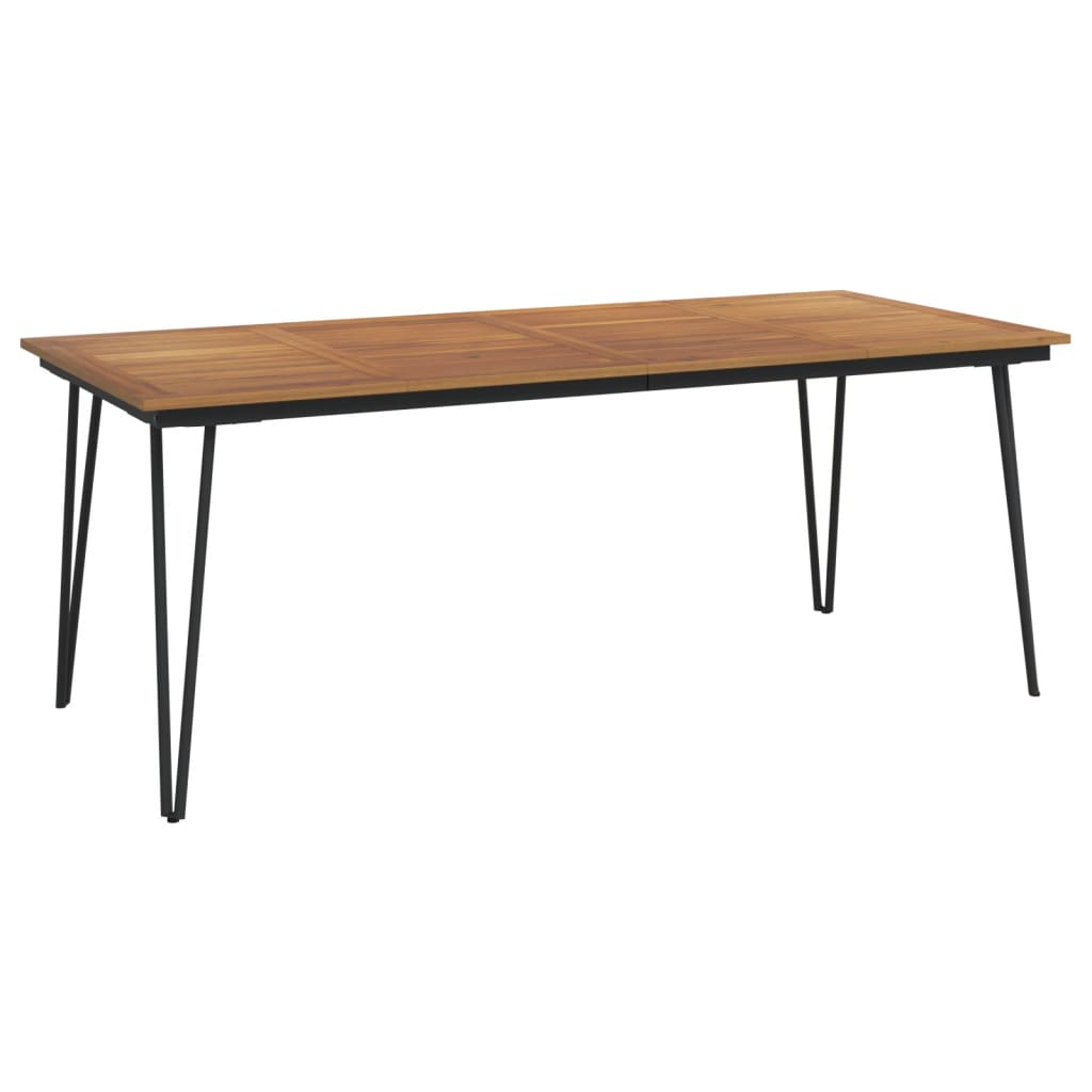 Set Pranzo da Giardino 7 pz Legno Massello di Acacia e Metallo | homemem39