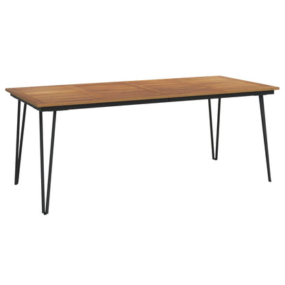 Set Pranzo da Giardino 7 pz Legno Massello di Acacia e Metallo | homemem39