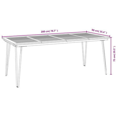 Set Pranzo da Giardino 7 pz Legno Massello di Acacia e Metallo | homemem39