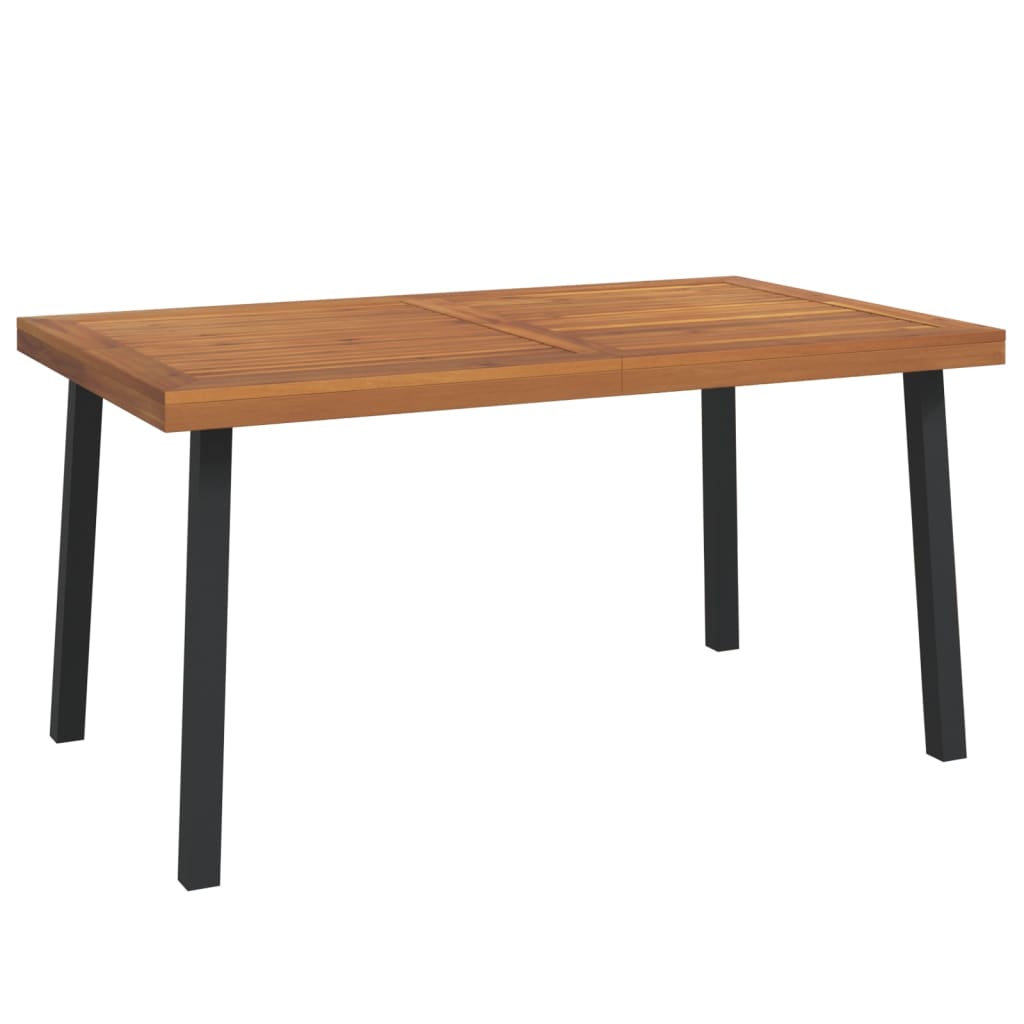 Set Pranzo da Giardino 5 pz Legno Massello di Acacia e Metallo