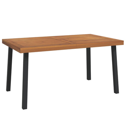 Set Pranzo da Giardino 5 pz Legno Massello di Acacia e Metallo