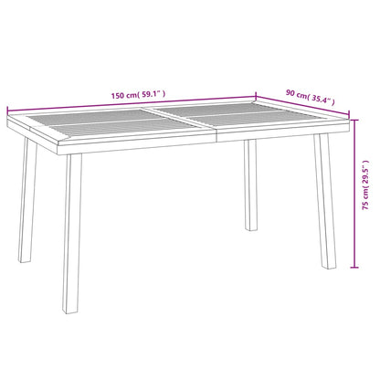 Set Pranzo da Giardino 5 pz Legno Massello di Acacia e Metallo | homemem39