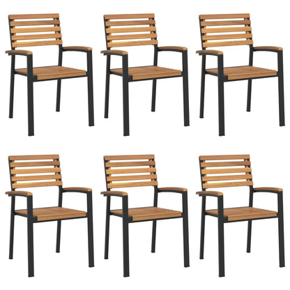 Set Pranzo da Giardino 7 pz Legno Massello di Acacia e Metallo | homemem39