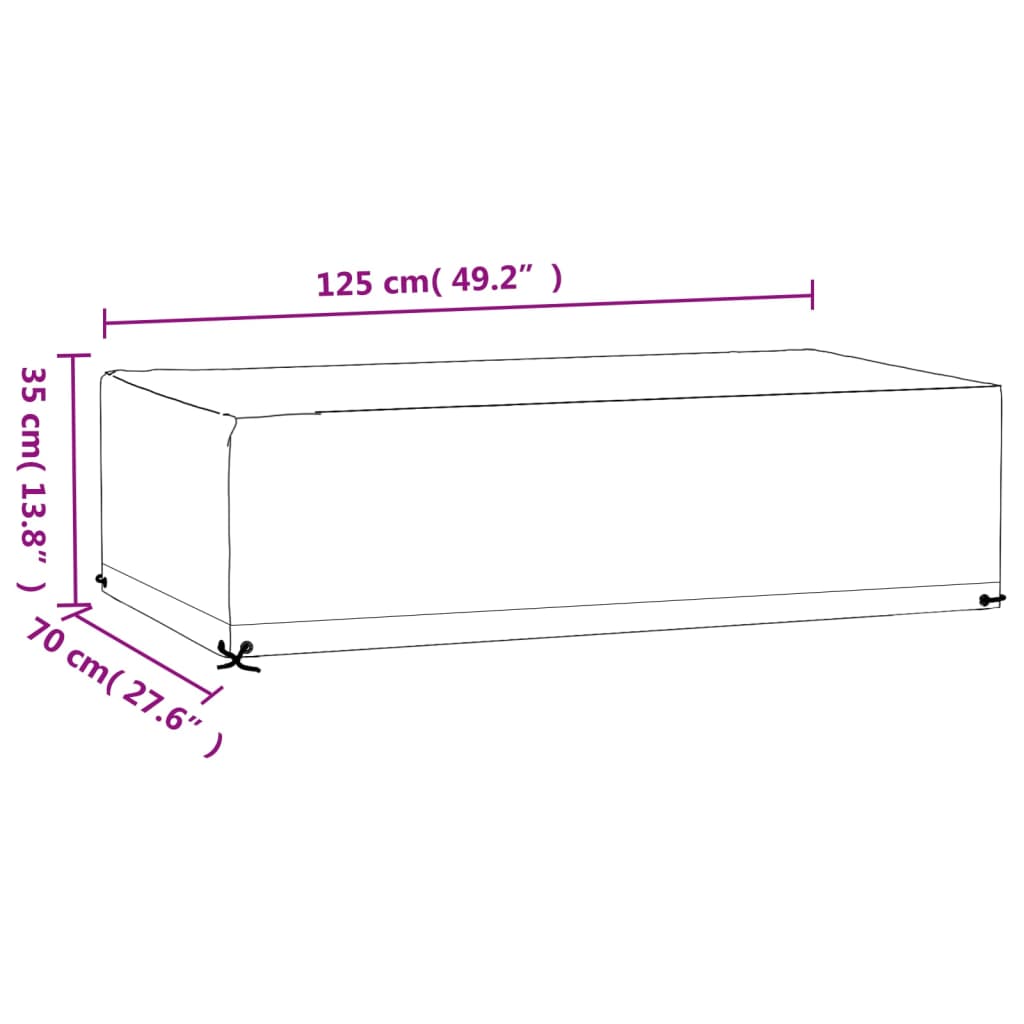 Coperture Mobili Giardino 2pz 8Occhielli 125x70x35 Rettangolari | homemem39