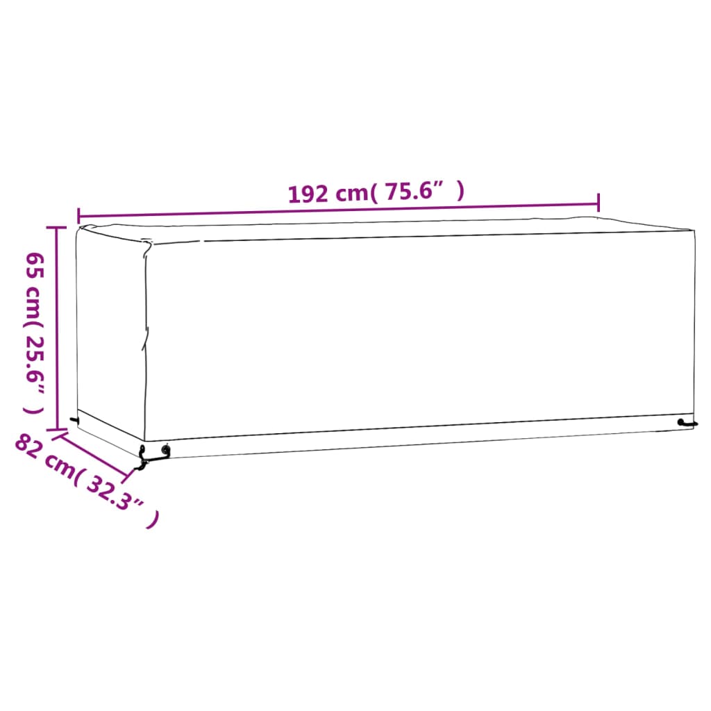 Copri Mobili Giardino 2pz 8 Occhielli 192x82x65cm Rettangolare | homemem39