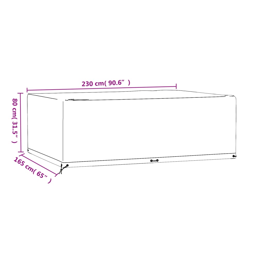 Copri Mobili Giardino 2pz 12Occhielli 230x165x80cm Rettangolare | homemem39