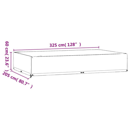 Copri Mobili Giardino 2pz 16 Occhielli 325x205x60cm Rettangolo | homemem39