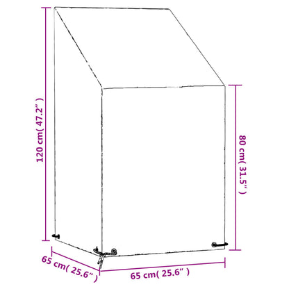 Copri Sedie Giardino 2pz 8 Occhielli 65x65x80/120cm Polietilene