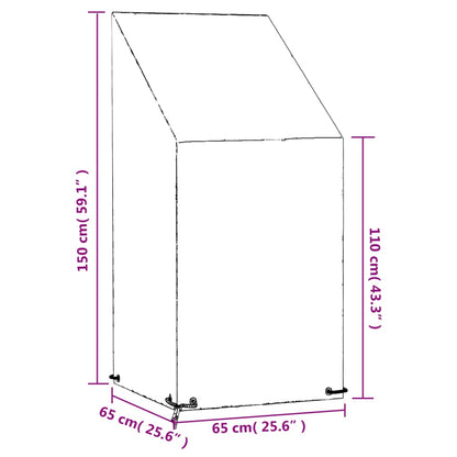 Coprisedie Giardino 2pz 8 Occhielli 65x65x110/150cm Polietilene | homemem39
