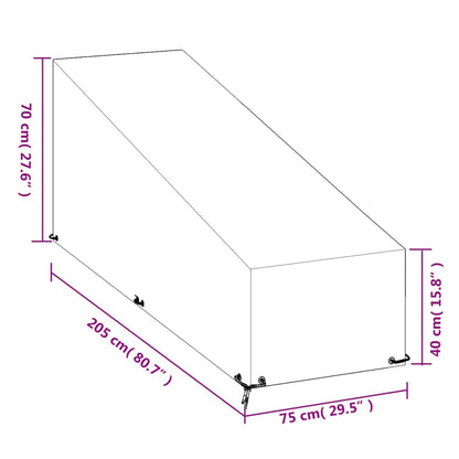 Coperture Sdraio 2pz 12 Occhielli 205x75x40/70 cm Polietilene