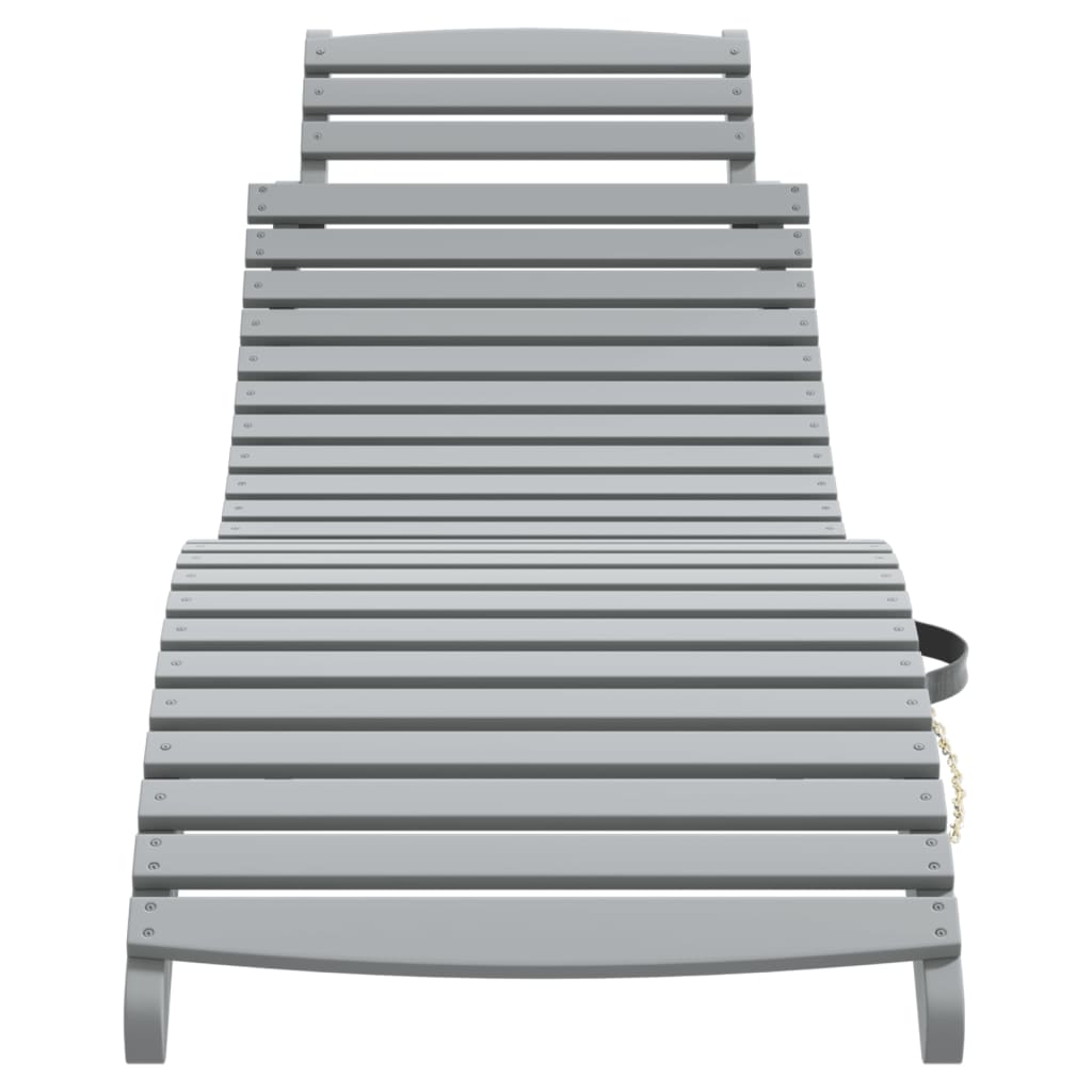 Lettini 2 pz Grigi 184x55x64 cm Legno Massello di Acacia - homemem39
