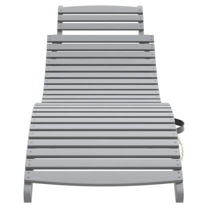 Lettini 2 pz Grigi 184x55x64 cm Legno Massello di Acacia - homemem39