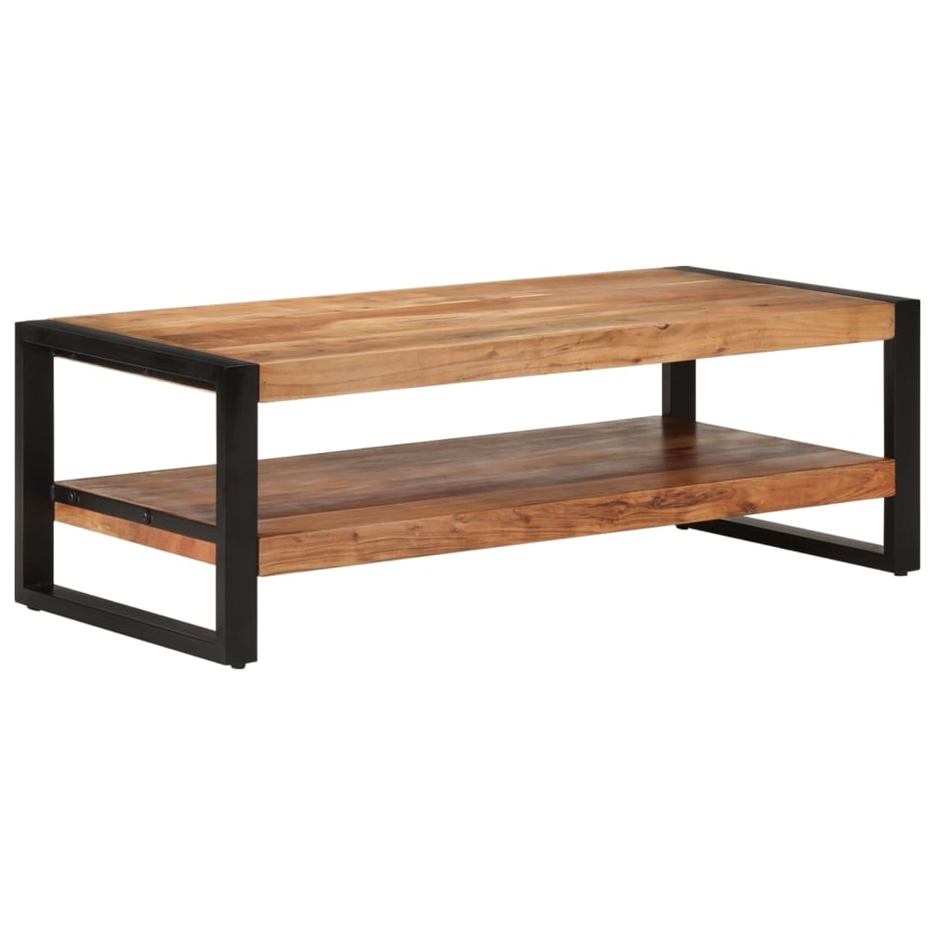 Tavolino da Salotto 120x55x40 cm in Legno Massello di Acacia | homemem39