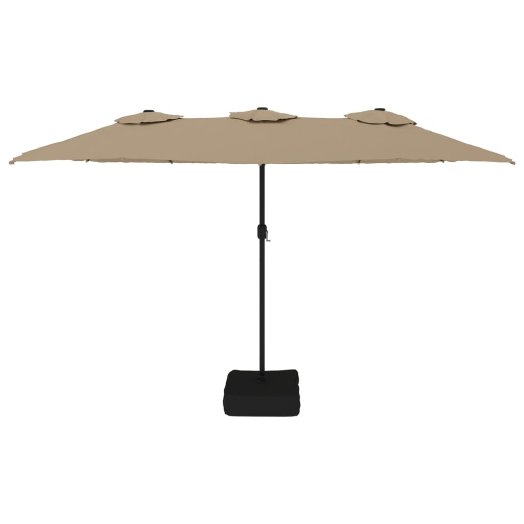 Ombrellone a Doppia Testa Tortora 449x265 cm | homemem39