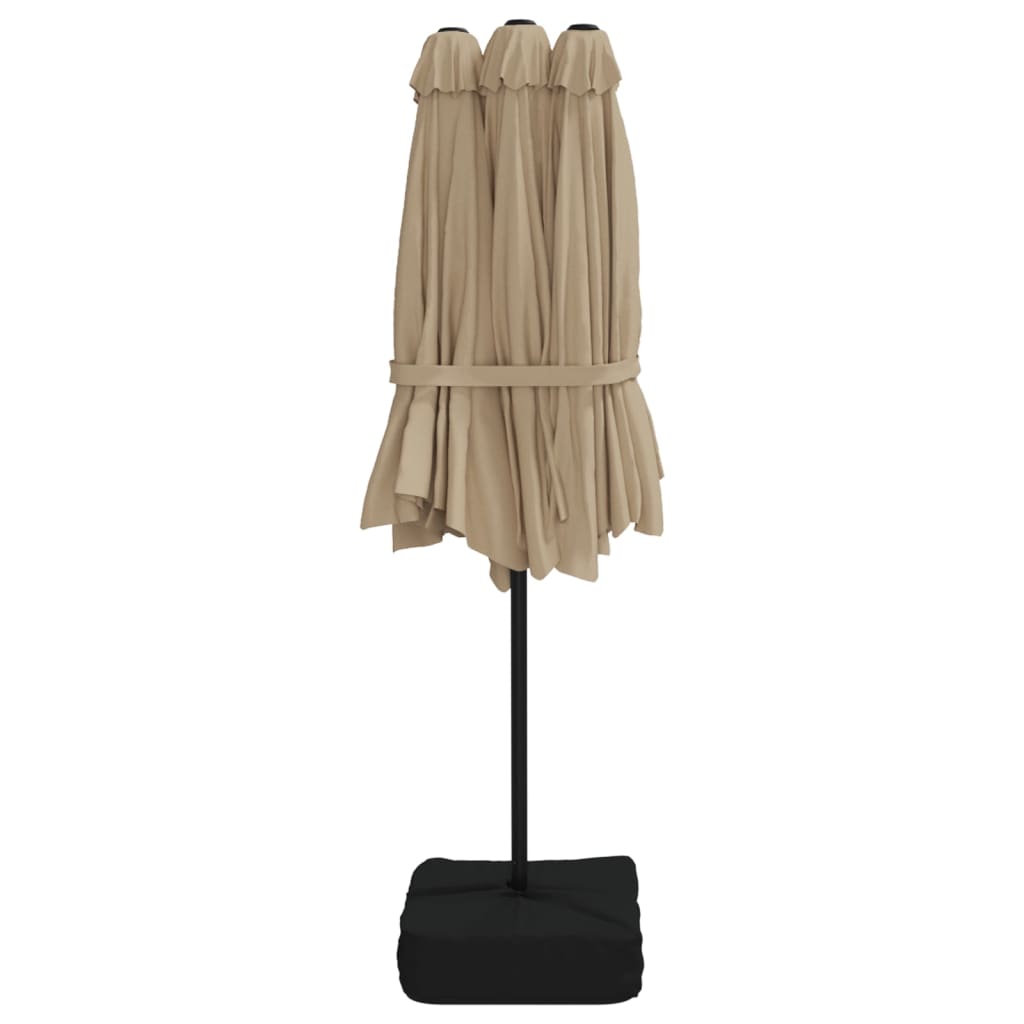 Ombrellone a Doppia Testa Tortora 449x265 cm | homemem39