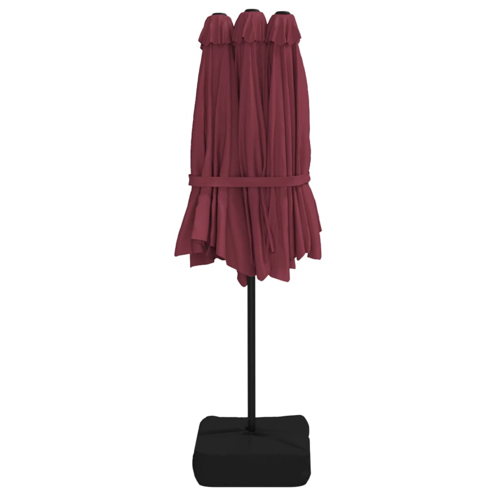 Ombrellone da Giardino a Doppia Testa Rosso Bordeaux 449x265 cm | homemem39