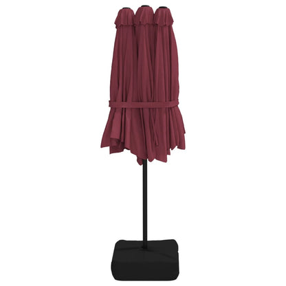 Ombrellone da Giardino a Doppia Testa Rosso Bordeaux 449x265 cm | homemem39