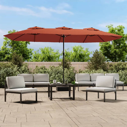 Ombrellone a Doppia Testa Terracotta 449x265 cm | homemem39
