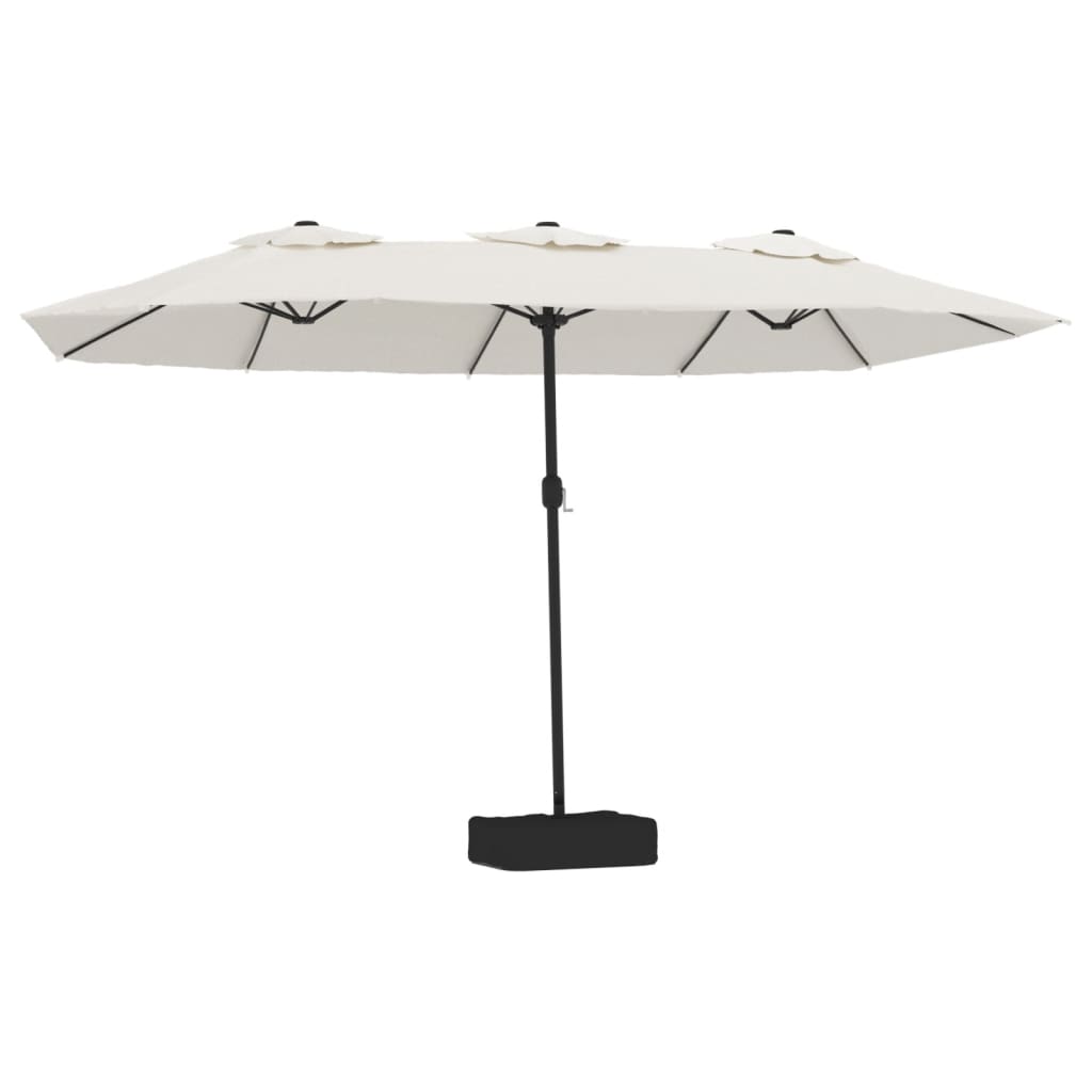Ombrellone a Doppia Testa con LED Bianco Sabbia 449x265 cm | homemem39
