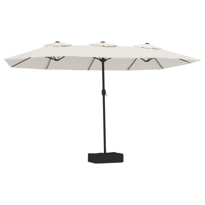 Ombrellone a Doppia Testa con LED Bianco Sabbia 449x265 cm | homemem39