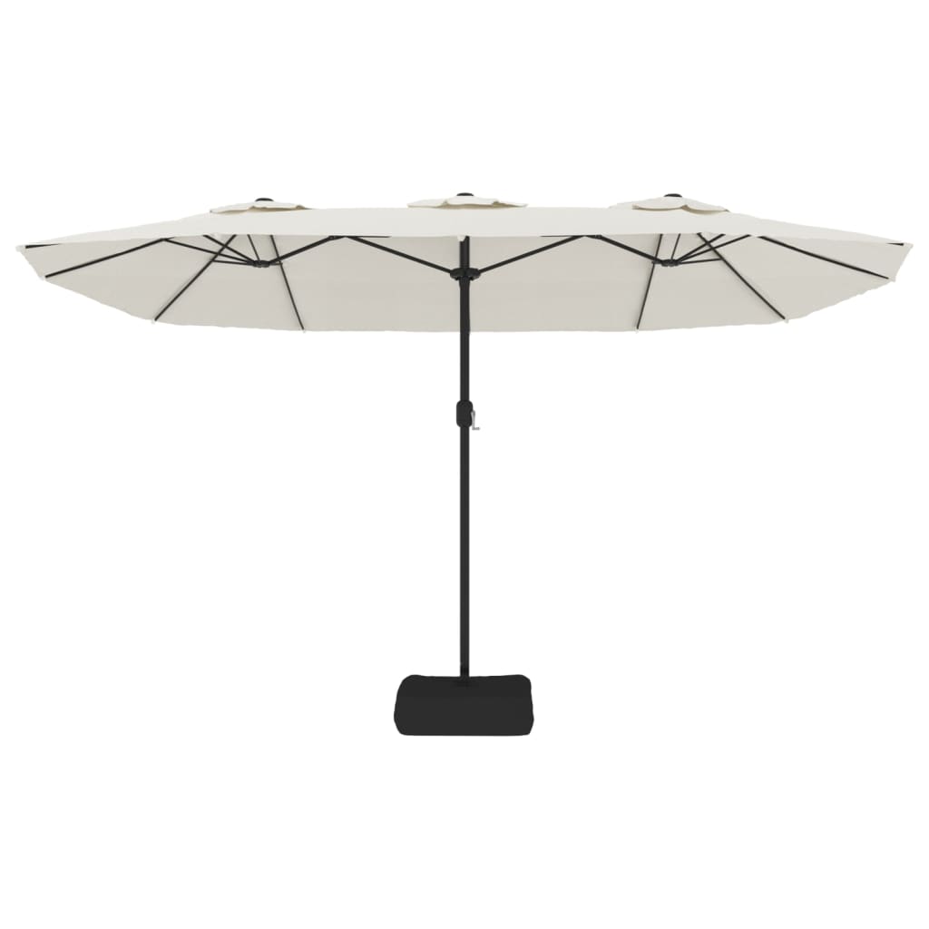 Ombrellone a Doppia Testa con LED Bianco Sabbia 449x265 cm | homemem39