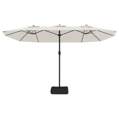 Ombrellone a Doppia Testa con LED Bianco Sabbia 449x265 cm | homemem39