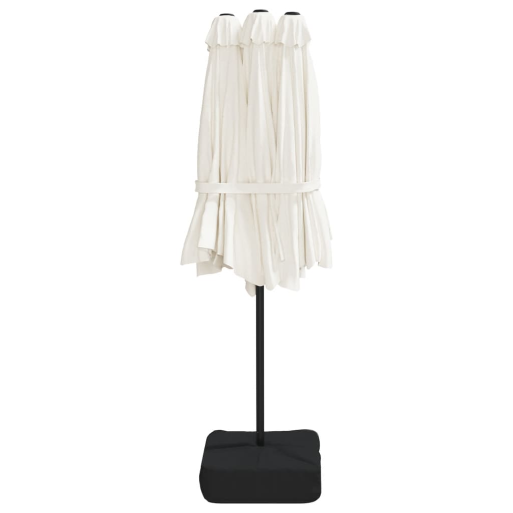 Ombrellone a Doppia Testa con LED Bianco Sabbia 449x265 cm | homemem39