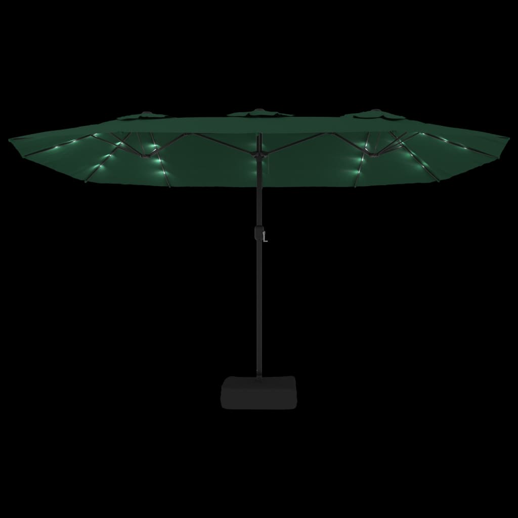 Ombrellone a Doppia Testa con LED Verde 449x265 cm | homemem39
