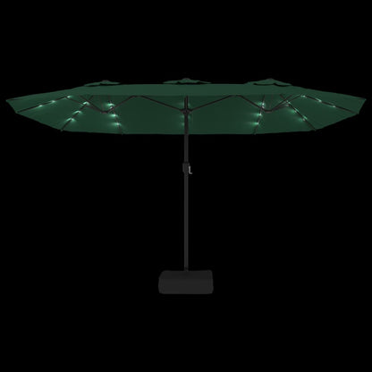 Ombrellone a Doppia Testa con LED Verde 449x265 cm | homemem39