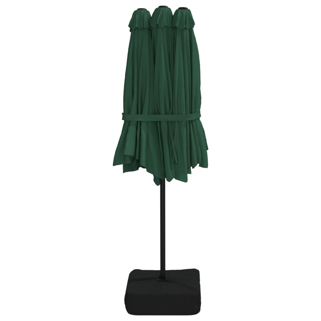 Ombrellone a Doppia Testa con LED Verde 449x265 cm | homemem39