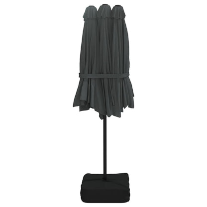 Ombrellone a Doppia Testa con LED Antracite 449x265 cm | homemem39