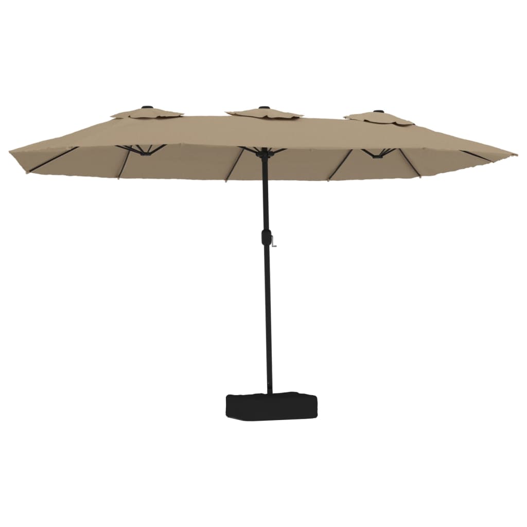 Ombrellone a Doppia Testa con LED Tortora 449x265 cm | homemem39