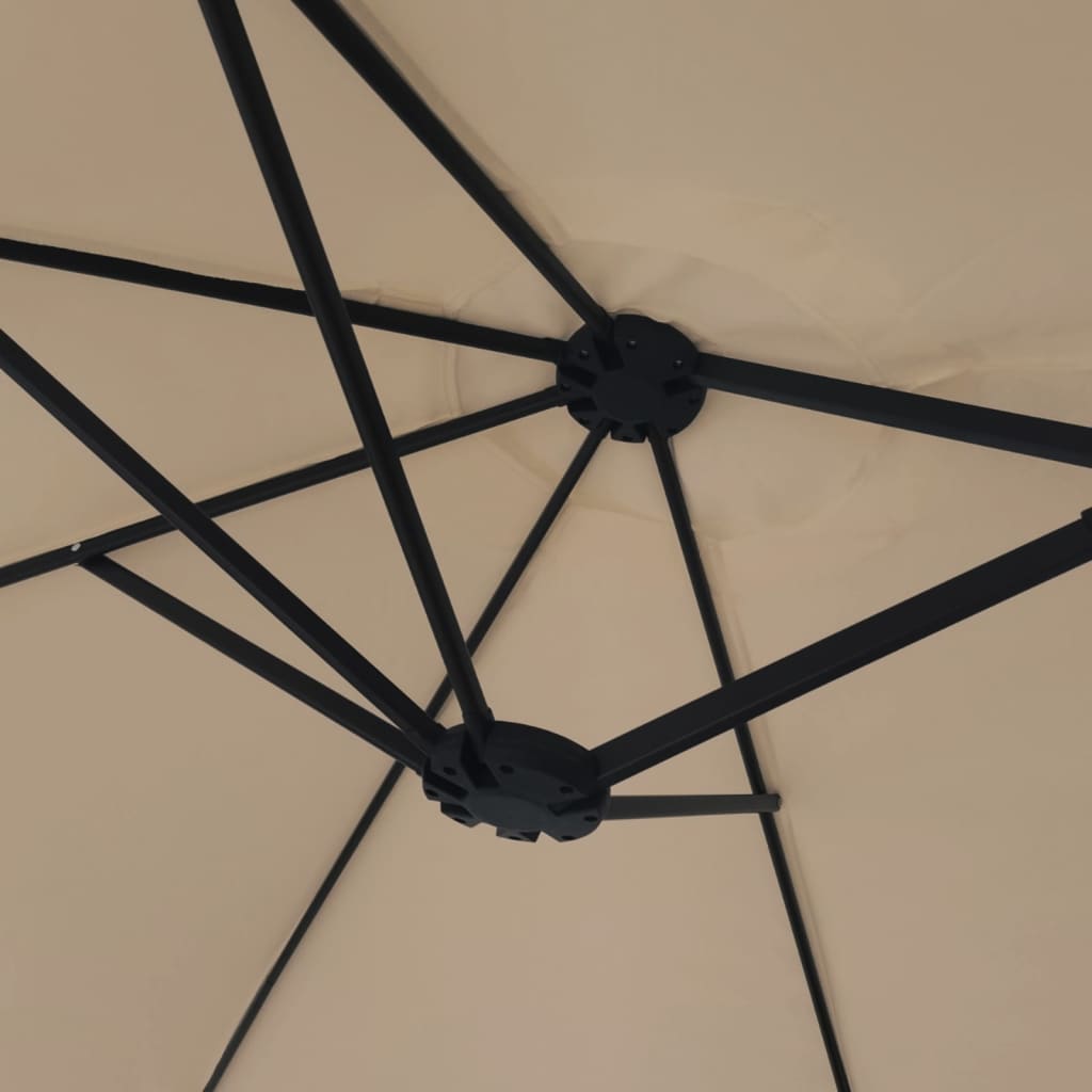 Ombrellone a Doppia Testa con LED Tortora 449x265 cm | homemem39