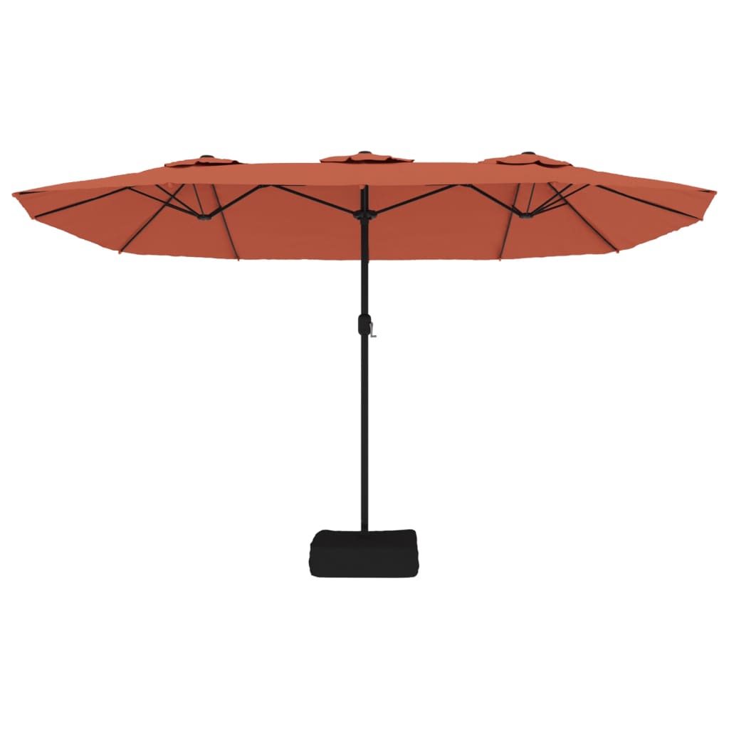 Ombrellone a Doppia Testa con LED Terracotta 449x265 cm | homemem39