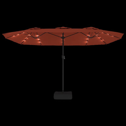 Ombrellone a Doppia Testa con LED Terracotta 449x265 cm | homemem39