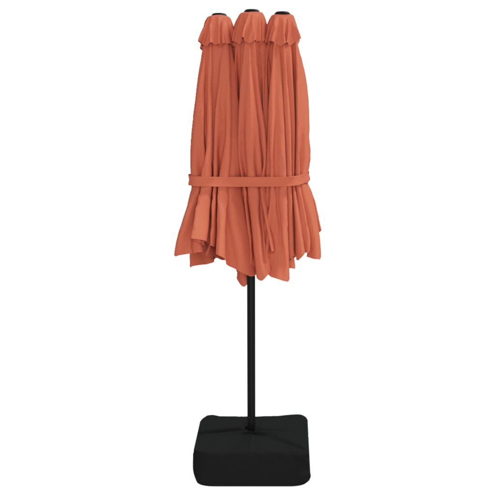 Ombrellone a Doppia Testa con LED Terracotta 449x265 cm | homemem39