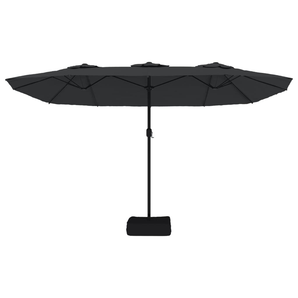 Ombrellone a Doppia Testa con LED Nero 449x265 cm | homemem39