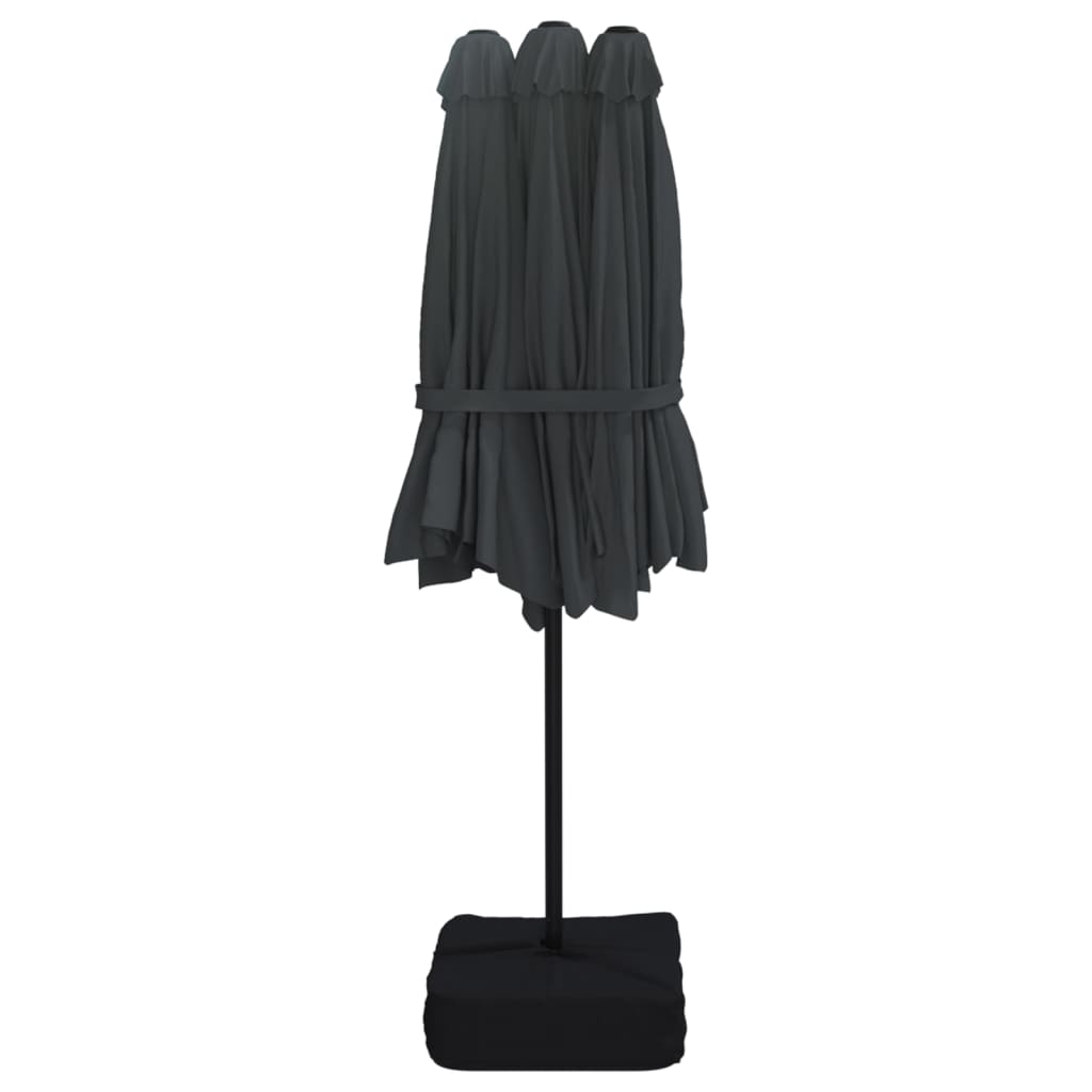 Ombrellone a Doppia Testa con LED Nero 449x265 cm | homemem39