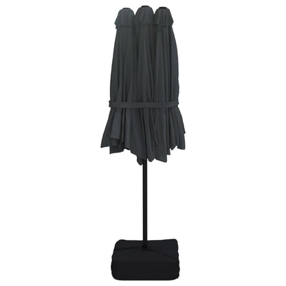 Ombrellone a Doppia Testa con LED Nero 449x265 cm | homemem39