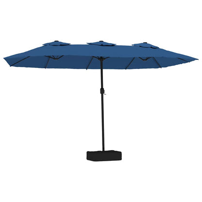Ombrellone a Doppia Testa con LED Azzurro 449x265 cm | homemem39