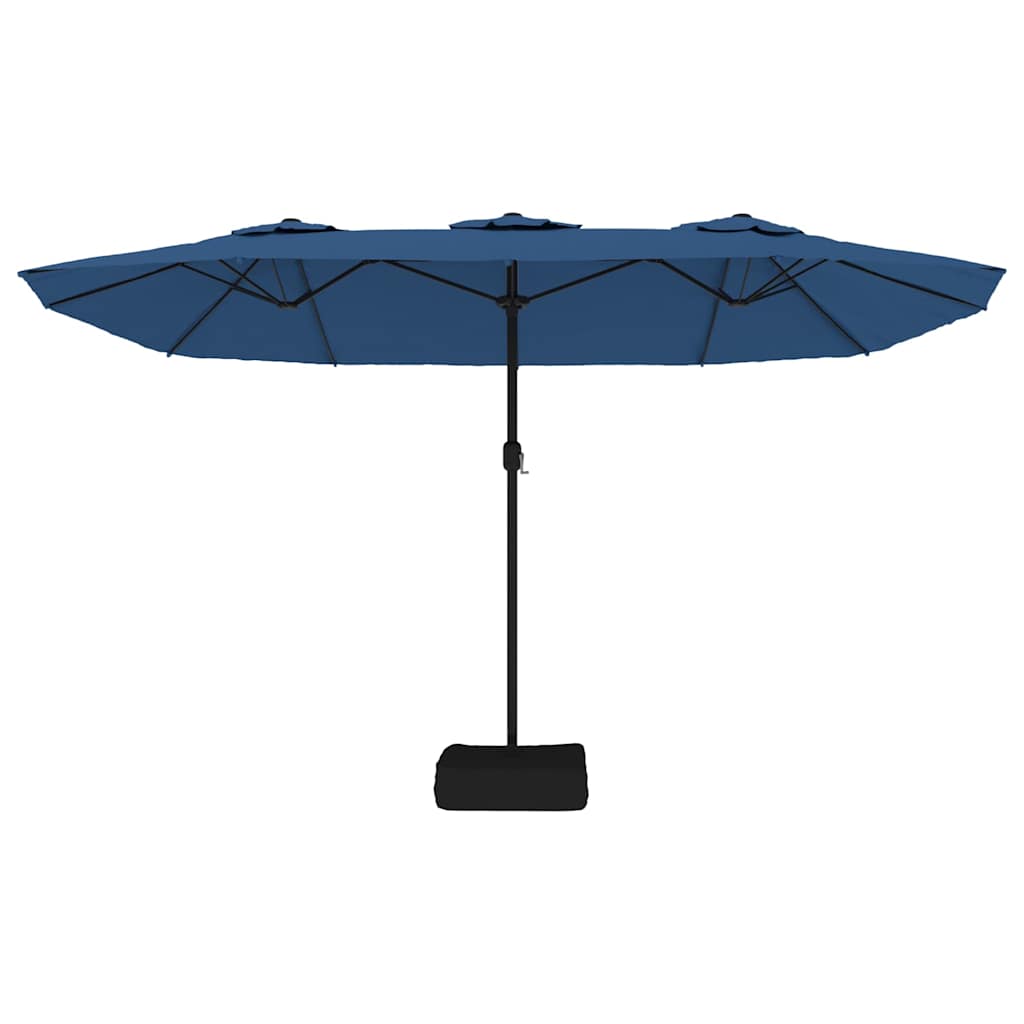 Ombrellone a Doppia Testa con LED Azzurro 449x265 cm | homemem39