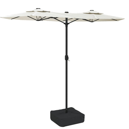 Ombrellone a Doppia Testa Bianco Sabbia 316x145 cm - homemem39