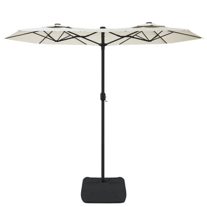 Ombrellone a Doppia Testa Bianco Sabbia 316x145 cm - homemem39