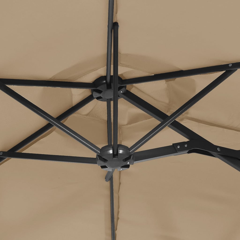 Ombrellone a Doppia Testa Tortora 316x145 cm - homemem39