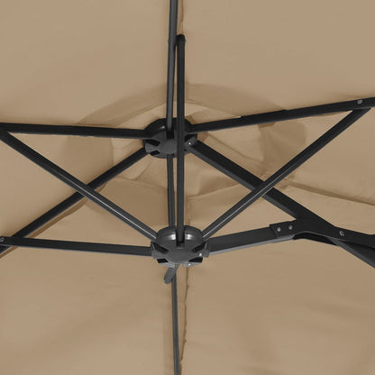 Ombrellone a Doppia Testa Tortora 316x145 cm - homemem39