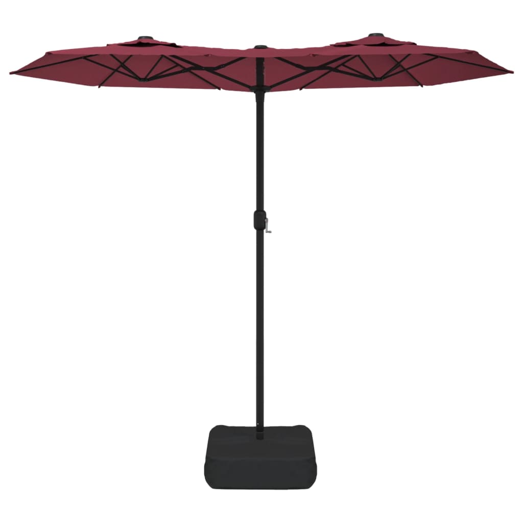Ombrellone da Giardino a Doppia Testa Rosso Bordeaux 316x145 cm | homemem39