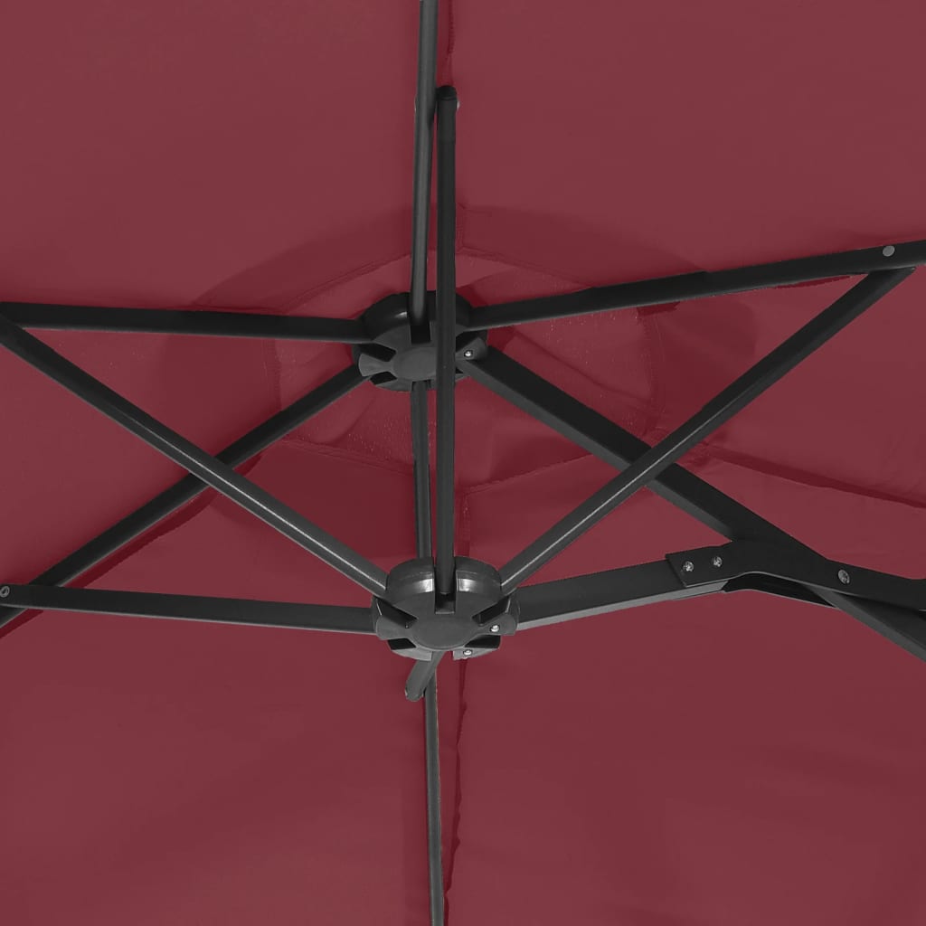 Ombrellone da Giardino a Doppia Testa Rosso Bordeaux 316x145 cm | homemem39