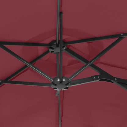 Ombrellone da Giardino a Doppia Testa Rosso Bordeaux 316x145 cm | homemem39
